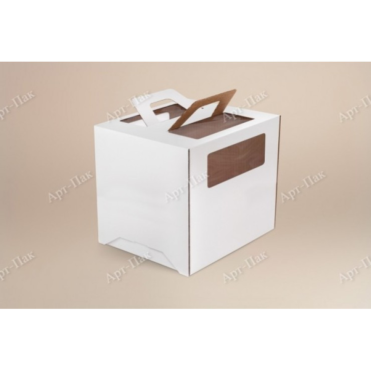 Коробка для торта с ручками 24*24*26 (10 шт в упаковке)