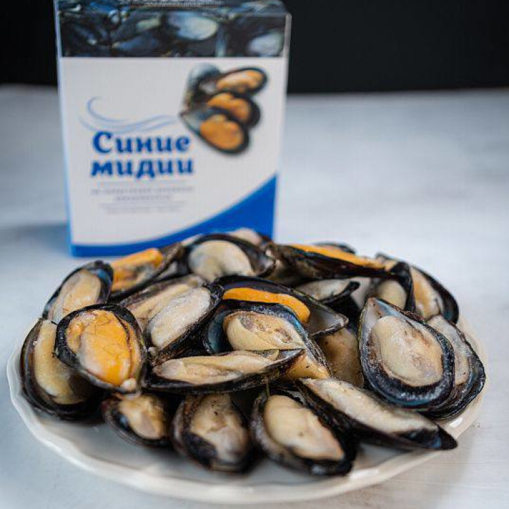 Синие мидии размер 40-60 (1 кг) Синие мидии размер 40-60 (1 кг)