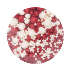 Посыпка кондитерская «шарики красно-белые» (уп 300 гр)